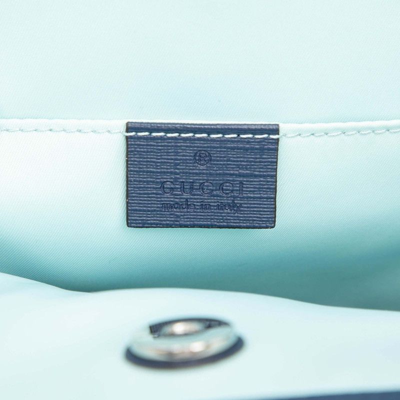 Gucci Children's Strawberry Star Shoulder Bag Blue Multicolor Leather — view 5