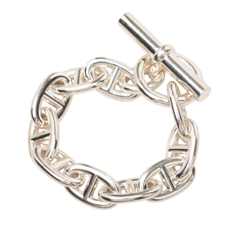 Hermes Chaine D'ancre TGM 10 Links Chain Bracelet Silver — view 2