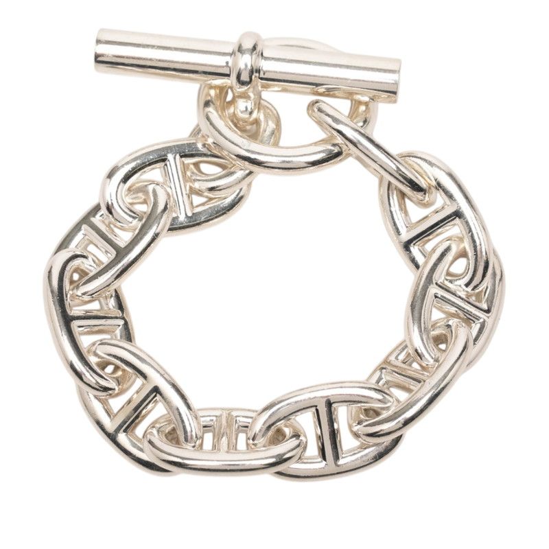Hermes Chaine D'ancre TGM 10 Links Chain Bracelet Silver