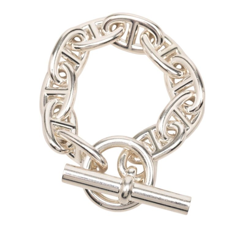 Hermes Chaine D'ancre TGM 10 Links Chain Bracelet Silver — view 3