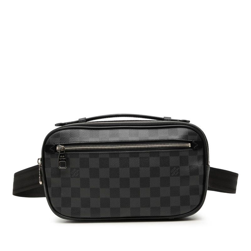 Louis Vuitton Damier Graphite Ambler Belt Bag Black Gray Leather