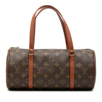 Louis Vuitton Monogram Papillon 30 Former Handbag Brown Leather