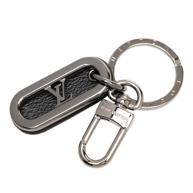 Louis Vuitton Monogram Eclipse LV Signature Chain Key Holder Key Ring Black
