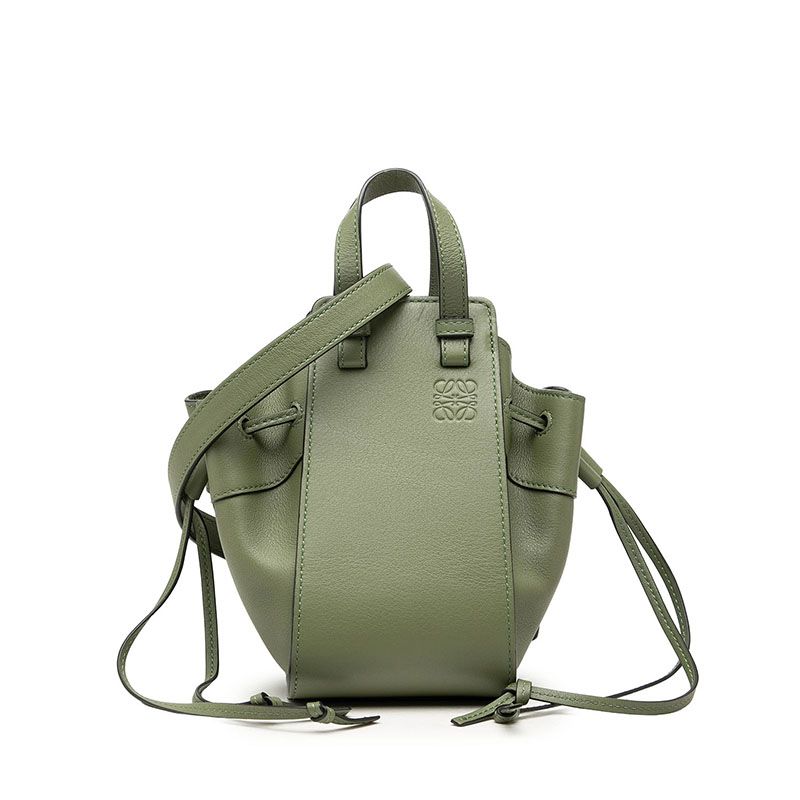 Loewe Hammock Mini 2-Way Shoulder Bag Avocado Green Leather