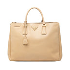 Prada Galleria Handbag Beige Saffiano Leather