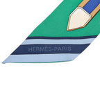 Hermes Twilly Grand Tralala Scarf Green Multicolor Silk — view 2
