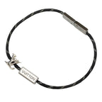 Louis Vuitton Bracelet LV Satellite Logo Plate Silver Black Nylon Metal