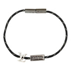 Louis Vuitton Bracelet LV Satellite Logo Plate Silver Black Nylon Metal — view 2