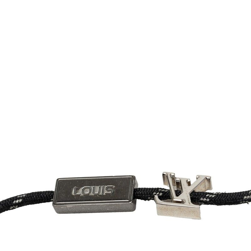Louis Vuitton Bracelet LV Satellite Logo Plate Silver Black Nylon Metal — view 7