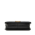 Chanel CC Logo Boy 28 Chain Shoulder Bag Black Gold Lambskin — view 3