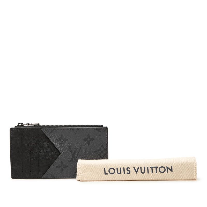 Louis Vuitton Monogram Eclipse Reverse Coin Card Holder Purse Case Fragment — view 6