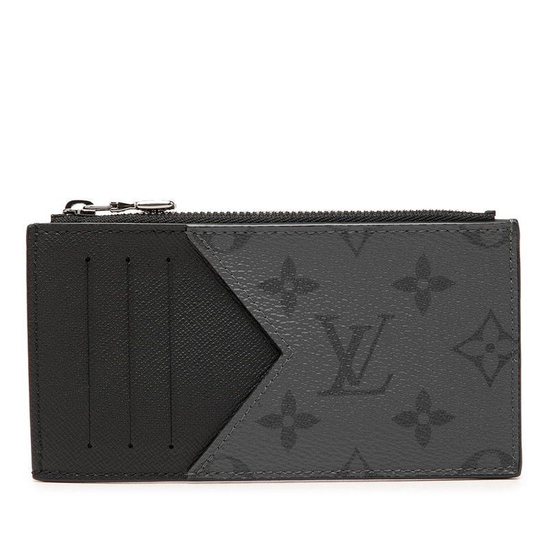 Louis Vuitton Monogram Eclipse Reverse Coin Card Holder Purse Case Fragment