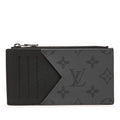 Louis Vuitton Monogram Eclipse Reverse Coin Card Holder Purse Case Fragment