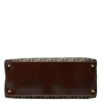 Fendi Zucca Handbag Brown Canvas Leather — view 3