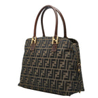 Fendi Zucca Handbag Brown Canvas Leather — view 2