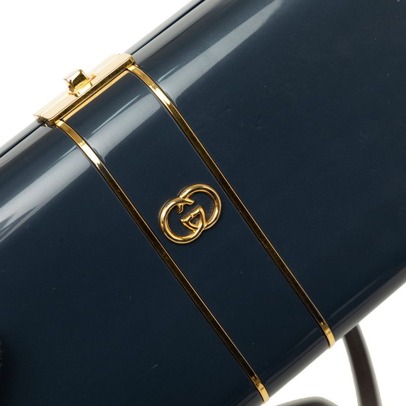 Gucci Interlocking G Crossbody Shoulder Bag Navy Plastic Leather — view 5