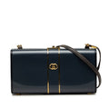Gucci Interlocking G Crossbody Shoulder Bag Navy Plastic Leather