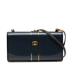 Gucci Interlocking G Crossbody Shoulder Bag Navy Plastic Leather