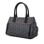 Dior Flight Line Trotter Handbag Gray Black Orange Denim Leather — view 2