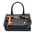 Dior Flight Line Trotter Handbag Gray Black Orange Denim Leather