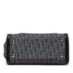 Dior Flight Line Trotter Handbag Gray Black Orange Denim Leather — view 3