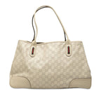 Gucci Guccissima Tote Shoulder Bag White Leather
