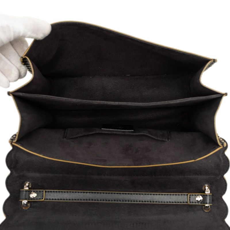 Fendi Canai Chain Shoulder Bag Black Leather — view 4