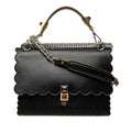 Fendi Canai Chain Shoulder Bag Black Leather