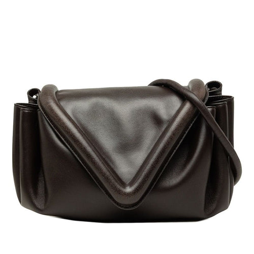 Bottega Veneta Beak Crossbody Shoulder Bag Brown Leather