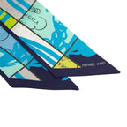 Hermes Twilly Ceremonial Bridle Brides de Gala Scarf Blue Multicolor Silk — view 3