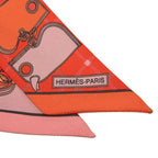 Hermes Twilly Camaille Camails Scarf Orange Multicolor Silk — view 4
