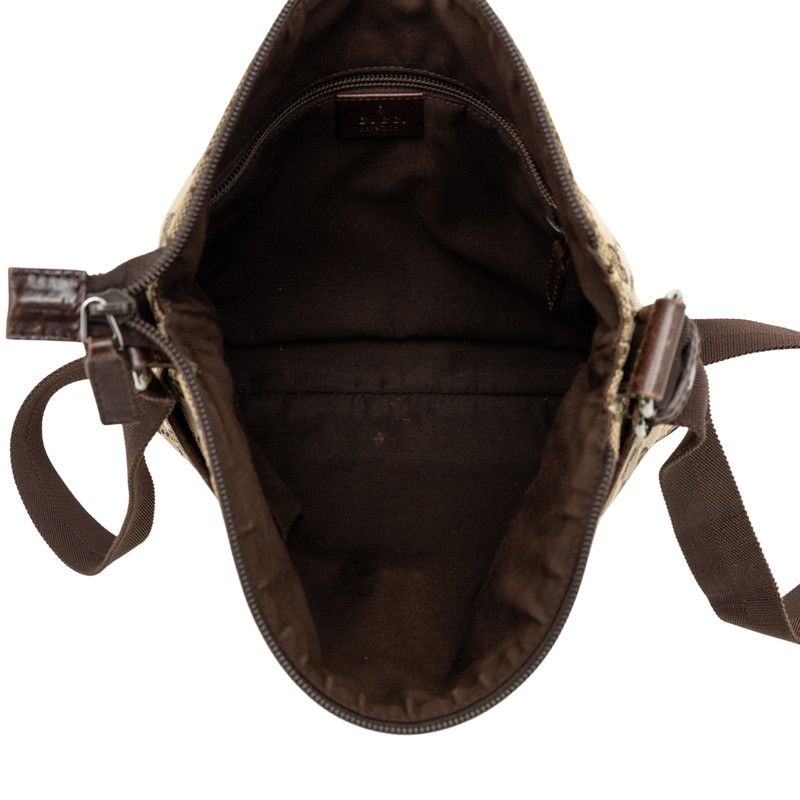 Gucci GG Canvas Crossbody Shoulder Bag Beige White — view 5