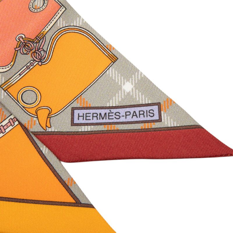 Hermes Twilly Camaille Camails Scarf Gray Multicolor Silk — view 4