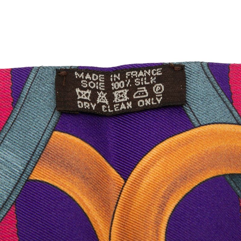Hermes Twilly Grand Manege Scarf Yellow Multicolor Silk — view 5