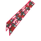Hermes Twilly Coupe les Coupes Scarf Pink Multicolor Silk