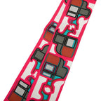 Hermes Twilly Coupe les Coupes Scarf Pink Multicolor Silk — view 2