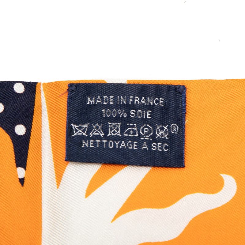 Hermes Twilly Astrology Dot Astrologie a Pois Scarf Orange Navy Silk — view 5