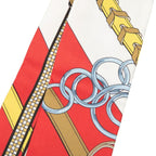 Hermes Twilly Bridle and Charm Brides Et Gray Scarf Red Multicolor Silk — view 2