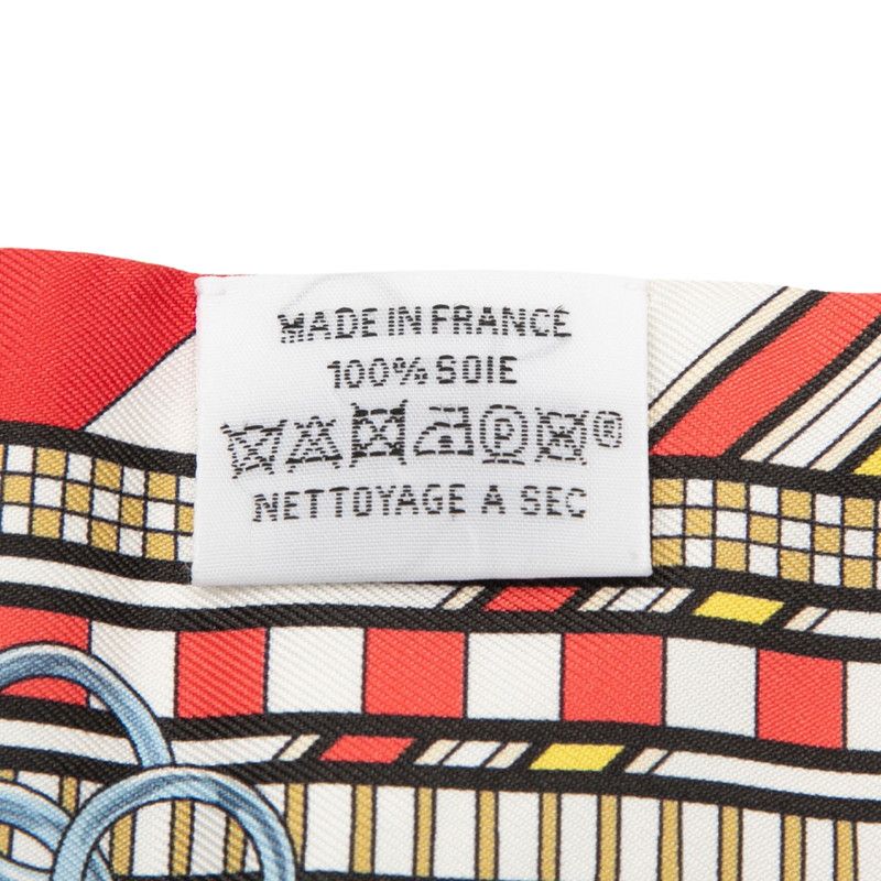 Hermes Twilly Bridle and Charm Brides Et Gray Scarf Red Multicolor Silk — view 5