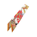 Hermes Twilly Bridle and Charm Brides Et Gray Scarf Red Multicolor Silk