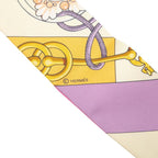 Hermes Twilly Cliquetis Scarf Yellow Multicolor Silk — view 4