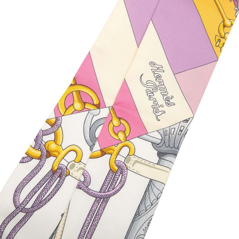 Hermes Twilly Cliquetis Scarf Yellow Multicolor Silk — view 2