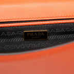 Prada Saffiano Chain Shoulder Bag Crossbody Orange Leather — view 5