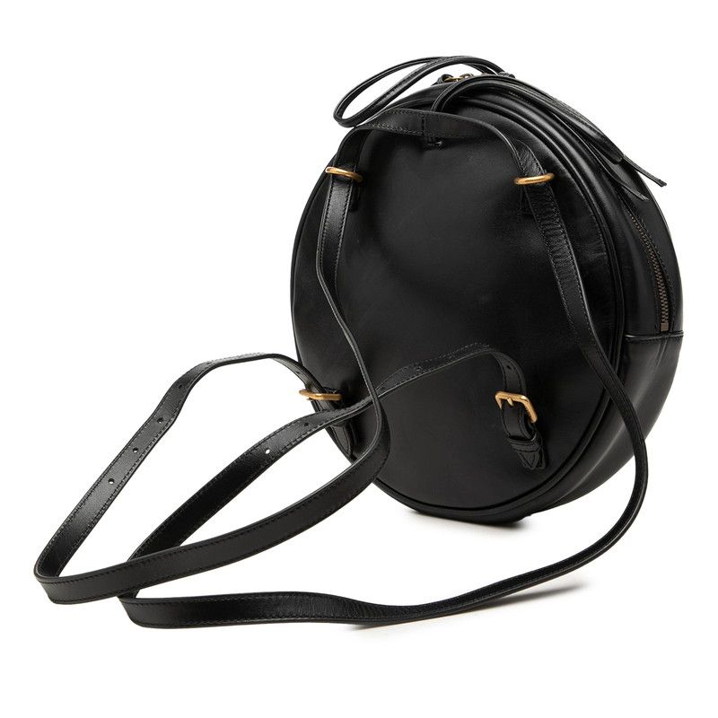 Gucci Round Backpack Black Yellow Leather — view 2