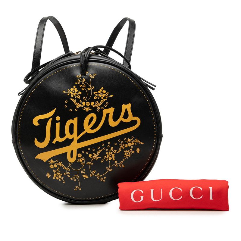 Gucci Round Backpack Black Yellow Leather — view 7