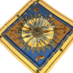 Hermes Scarf Carre 90 Yellow Blue Gray Cuillers D'afrique