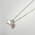 Gucci Butterfly Heart Motif Silver Necklace