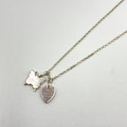 Gucci Butterfly Heart Motif Silver Necklace