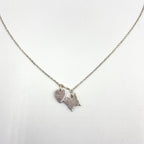 Gucci Butterfly Heart Motif Silver Necklace — view 4