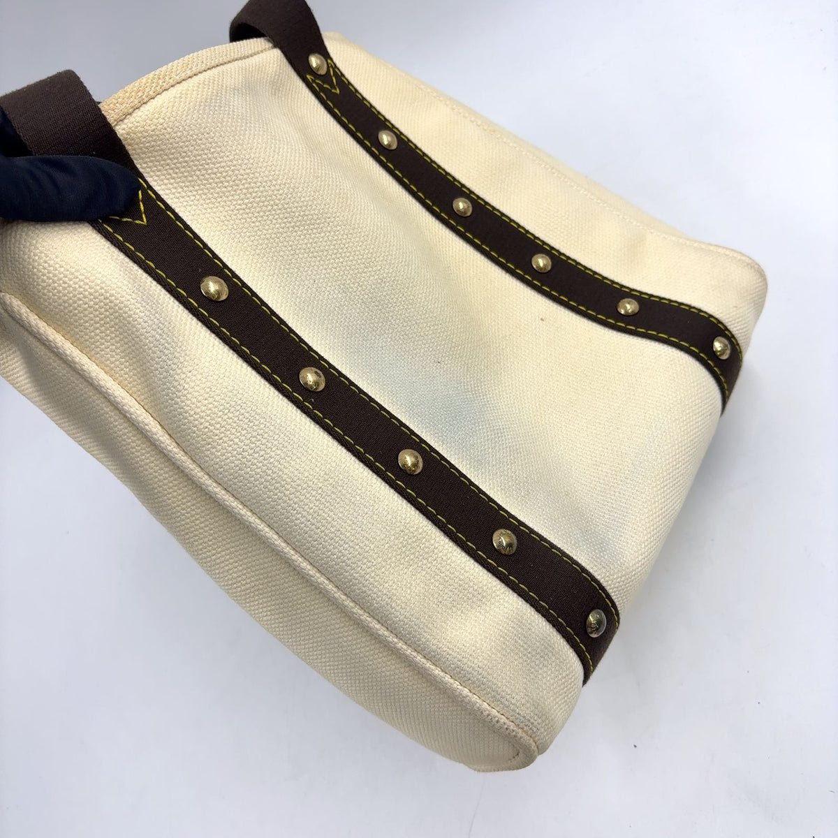 Louis Vuitton Cabas MM Antigua Ecru Canvas Ivory Brown Tote Bag Gold — view 7